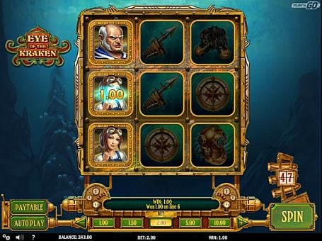 Автомат Eye of the Kraken - выигрышная комбинация символов Выигрышная комбинация символов в автомате Eye of the Kraken