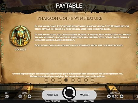 Coins of Egypt онлайн - игровой бонус Игровой бонус в Coins of Egypt онлайн
