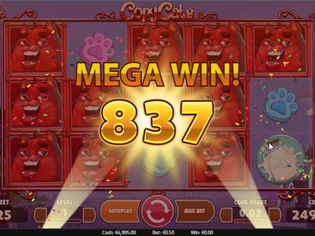Онлайн игра Copy Cats - большой выигрыш Большой выигрыш в онлайн игре Copy Cats