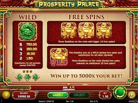 Слот Prosperity Palace - Wild и фриспины Wild и фриспины в слоте Prosperity Palace