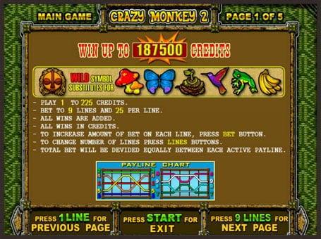 Аппарат Crazy Monkey 2 - правила игры Правила игры на аппарате Crazy Monkey 2