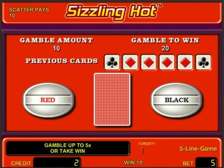 Слот Sizzling Hot - риск игра Риск игра на слоте Sizzling Hot