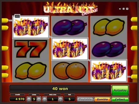 Игровой автомат Ultra Hot Delux - выигрышная комбинация Выигрышная комбинация в игровом автомате Ultra Hot Delux
