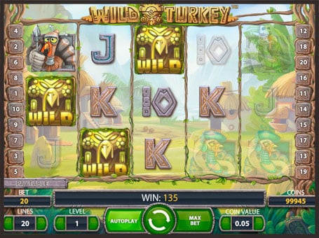 Игровой автомат Wild Turkey - барабаны с дикими символами Барабаны игрового автомата Wild Turkey с дикими символами